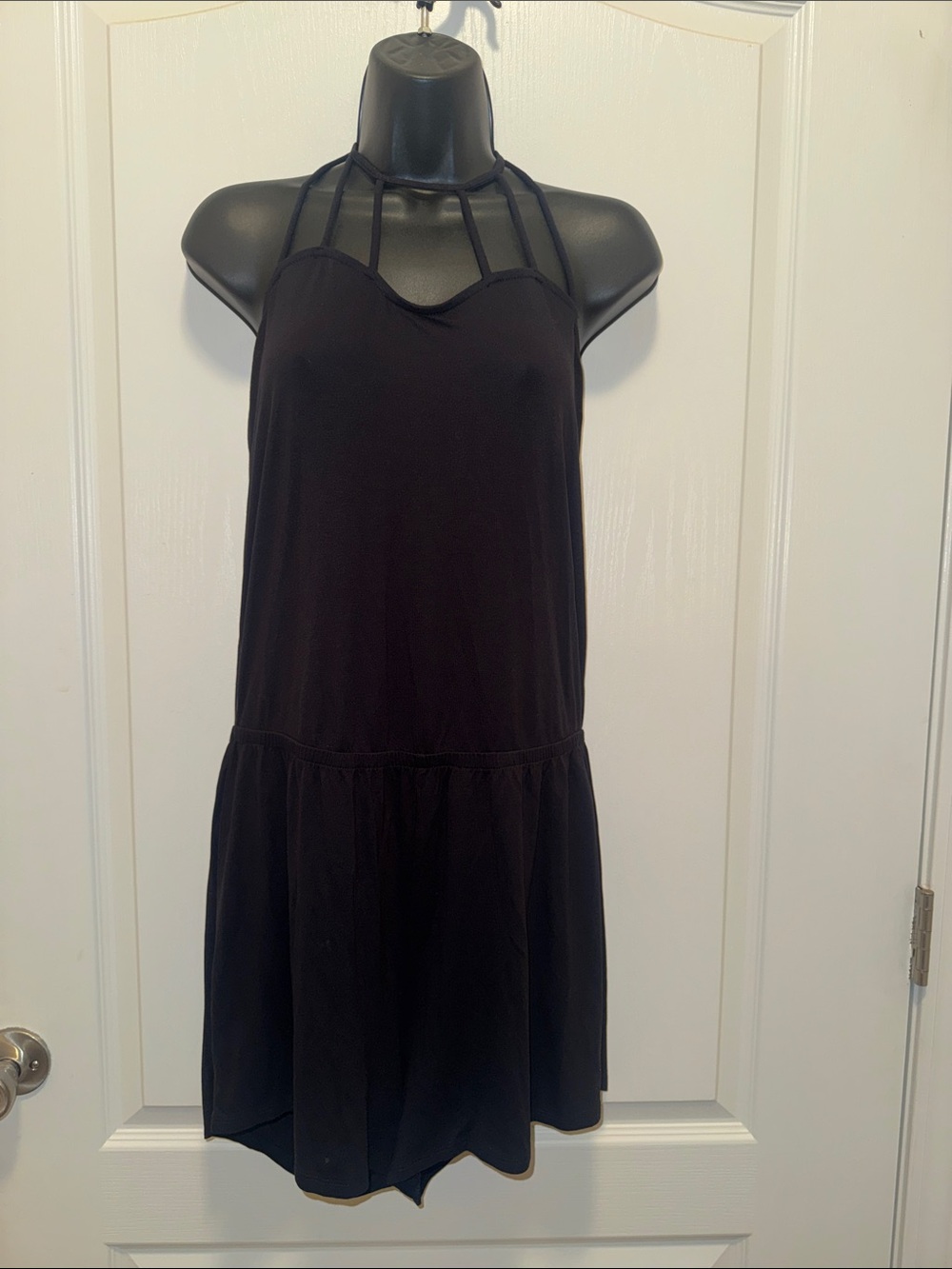 VENUS Black Strappy Halter Romper - Women’s Size L